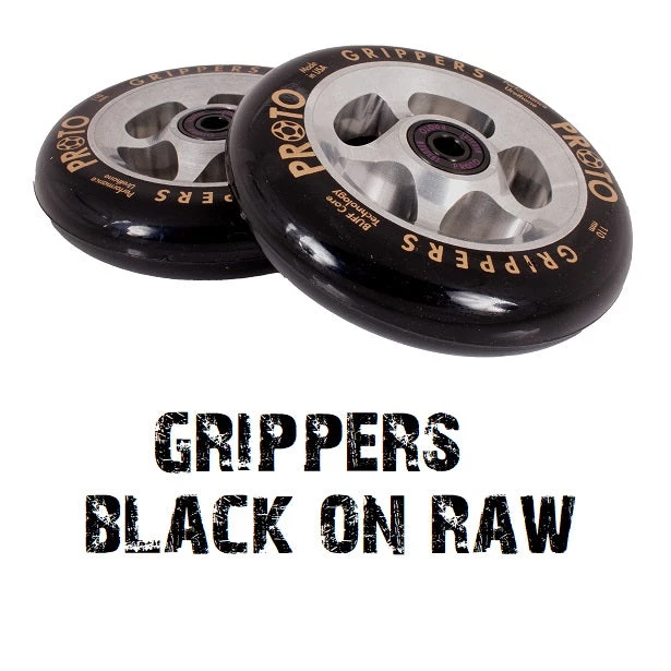 Proto Scooters Proto Grippers Scooter Wheels 110mm - Black On Raw 1 Proto Scooters Proto Grippers Scooter Wheels 110mm - Black On Raw