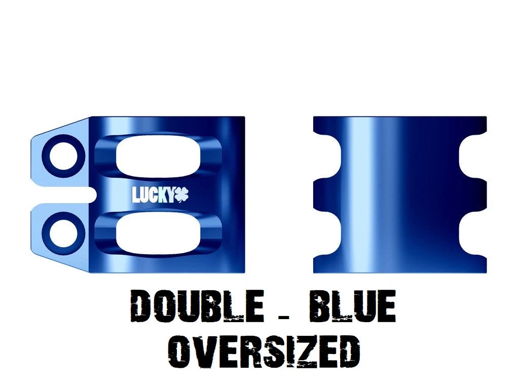 Lucky Scooters Double Dub Scooter Clamps - Oversized Blue 1 Lucky Scooters Double Dub Scooter Clamps - Oversized Blue
