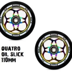 Lucky Scooters QUATRO Scooter Wheels 110mm - Black Oil Slick