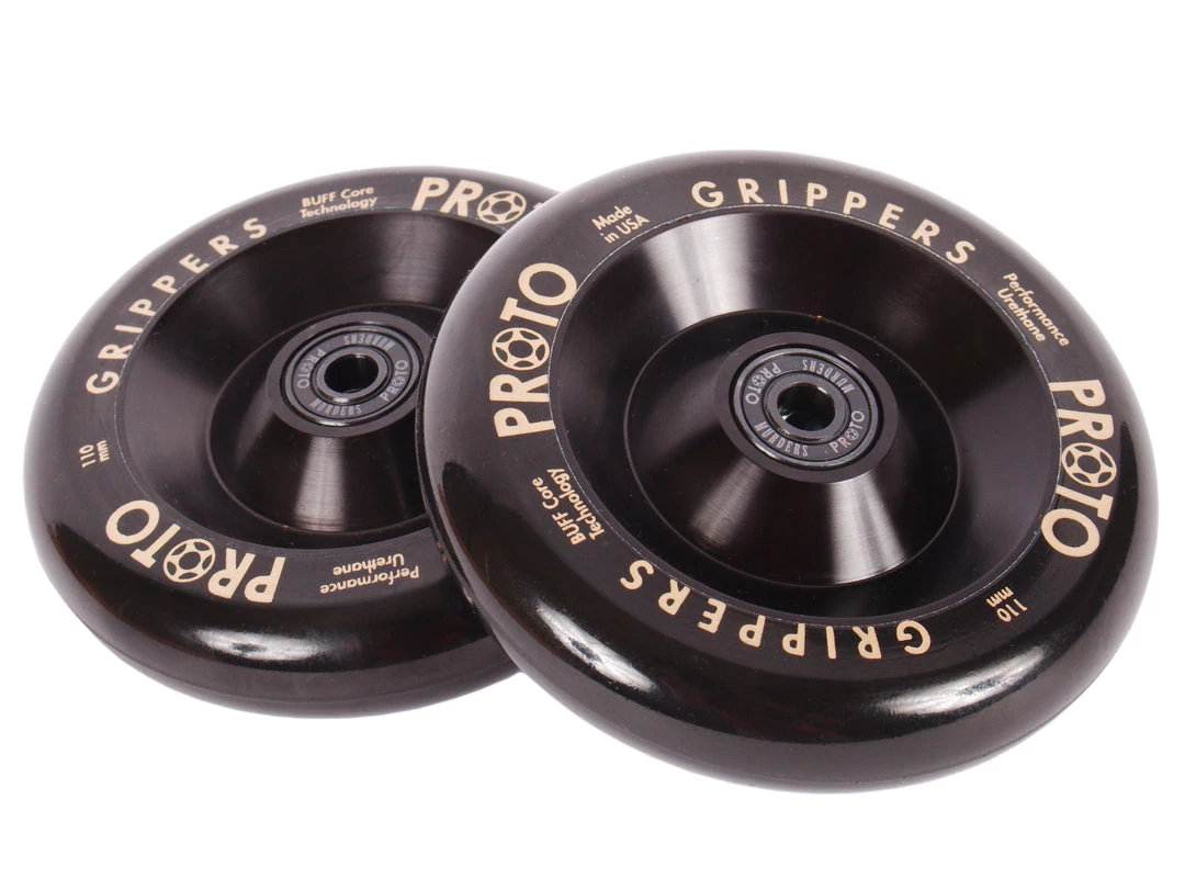 Proto Scooters Proto Grippers Full Core Scooter Wheels 110mm - Black 1 Proto Scooters Proto Grippers Full Core Scooter Wheels 110mm - Black