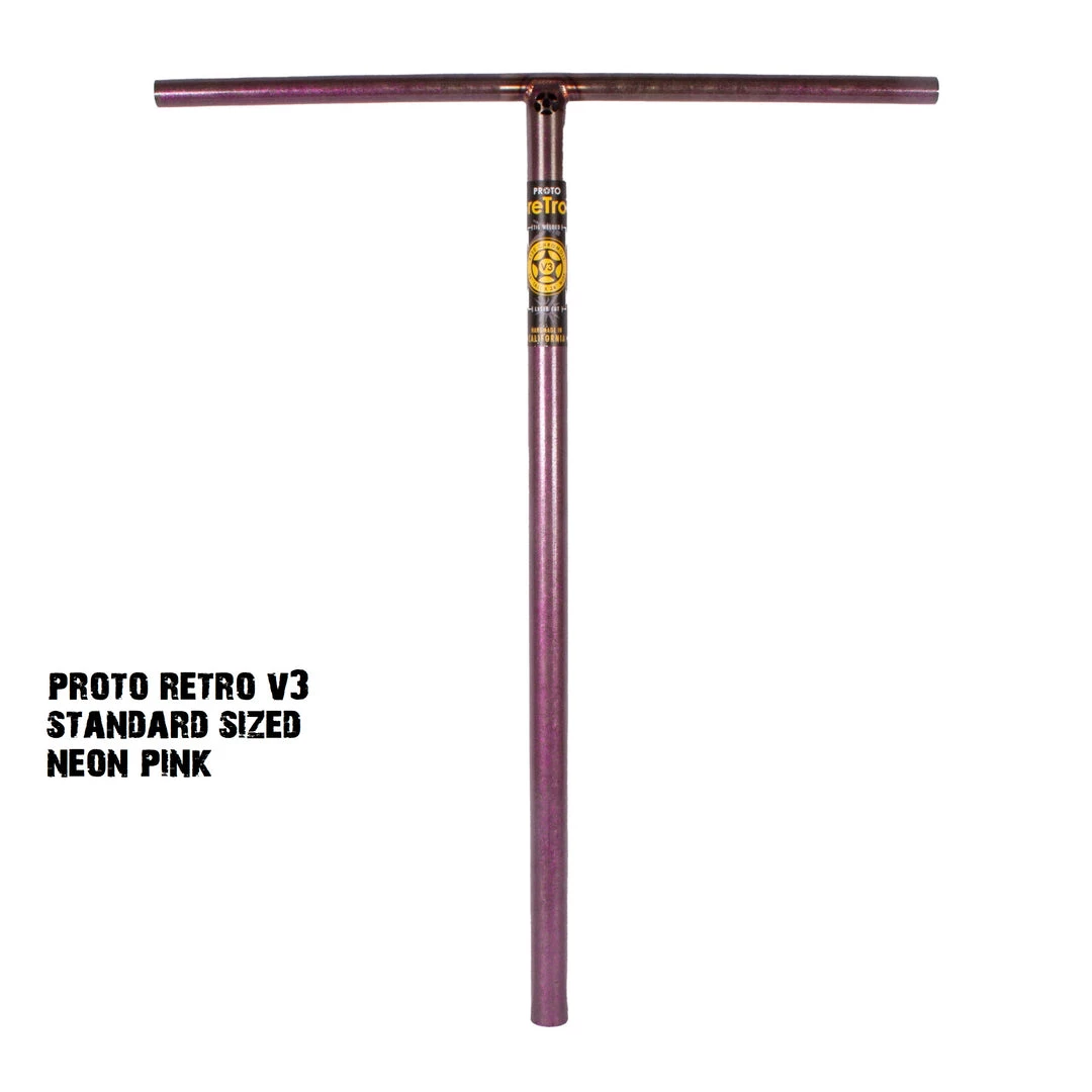 Proto Scooters ReTros V3 Scooter Bars - Standard Stardust Neon Pink 1 Proto Scooters ReTros V3 Scooter Bars - Standard Stardust Neon Pink