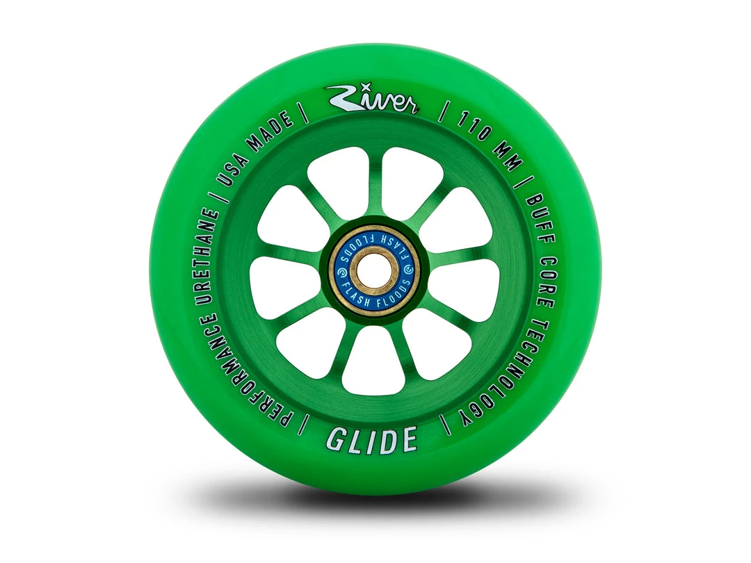 River Wheel Co Glides Scooter Wheels 24x110 - Emerald Green 2 River Wheel Co Glides Scooter Wheels 24x110 - Emerald Green