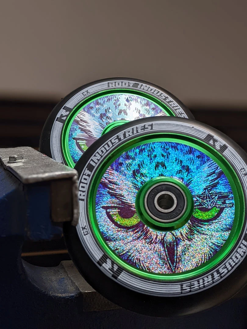 Root Industries AIR Pro Scooter Wheels 110mm - Green With Eagle Stickers 1 Root Industries AIR Pro Scooter Wheels 110mm - Green With Eagle Stickers