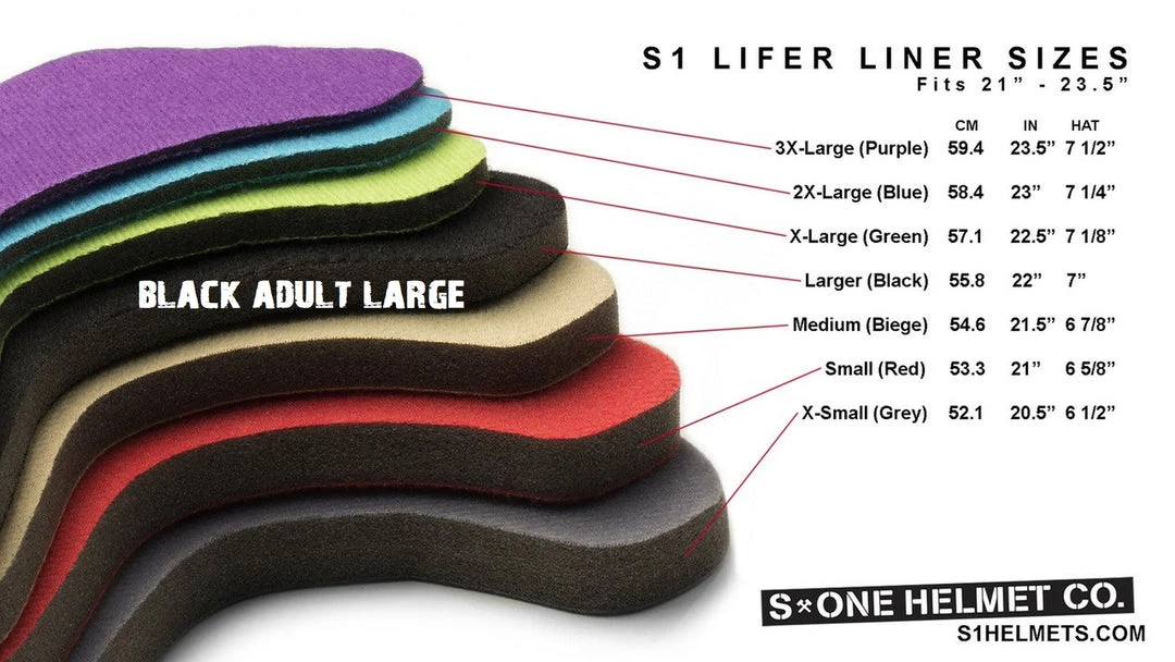 Helmets S1 One Lifer Scooter Helmet Replacement Pads - Adult Large (black) 1 Helmets S1 One Lifer Scooter Helmet Replacement Pads - Adult Large (black)