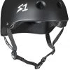 S One Helmets S1 S One Lifer Scooter Helmet Matte Black Straps Adult Small