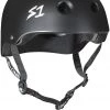 S One Helmets S1 S One Lifer Scooter Helmet Matte Black Straps Adult Large