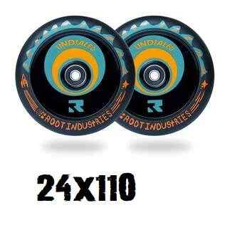Root Industries Undialed AIR Pro Scooter Wheels 24x110mm - Orange Teal 1 Root Industries Undialed AIR Pro Scooter Wheels 24x110mm - Orange Teal